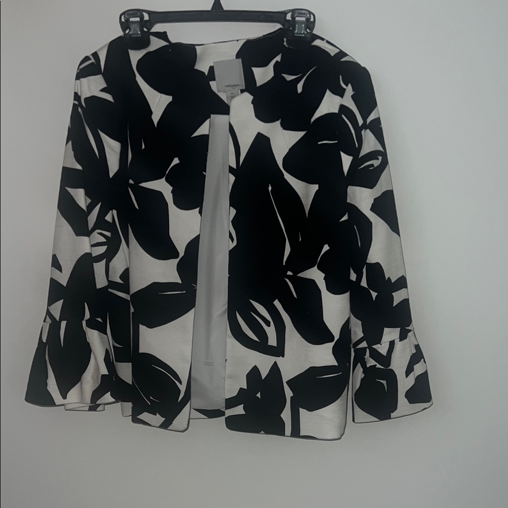 Halogen Monochrome Leaf Pattern Blazer